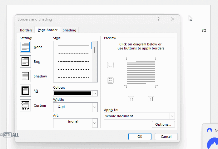 Custom page border demonstration